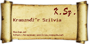 Krasznár Szilvia névjegykártya
