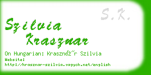 szilvia krasznar business card